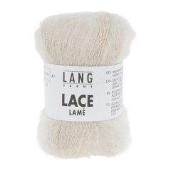 Lang Yarns LACE LAMÉ (1) Wit bij de Breiboerderij                            