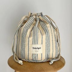 PetiteKnit - Knitter's Project Bag Striped Seersucker - (Limited Edition)  bij de Breiboerderij                            