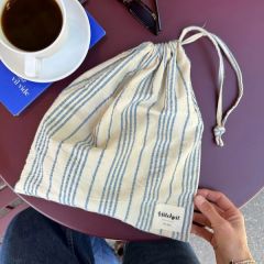 Knitter's String Bag - PetiteKnit - Striped Seersucker - LIMITED EDITION! bij de Breiboerderij                            